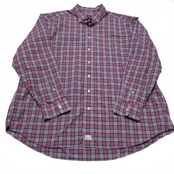 Vineyard Vines Mens Sz XXL Plaid Red Classic Fit Murray Button Shirt - Picture 1 of 13